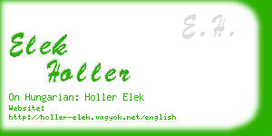 elek holler business card